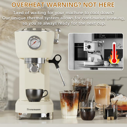 20-Bar Espresso Latte Cappuccino Machine with Frother encalife