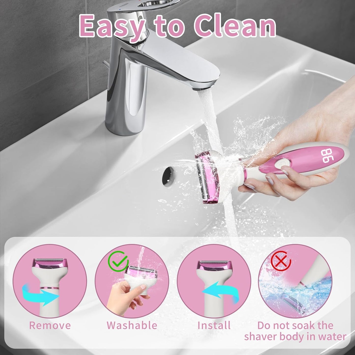 Electric Razor Women Prefer I Wet-Dry Trimmer encalife