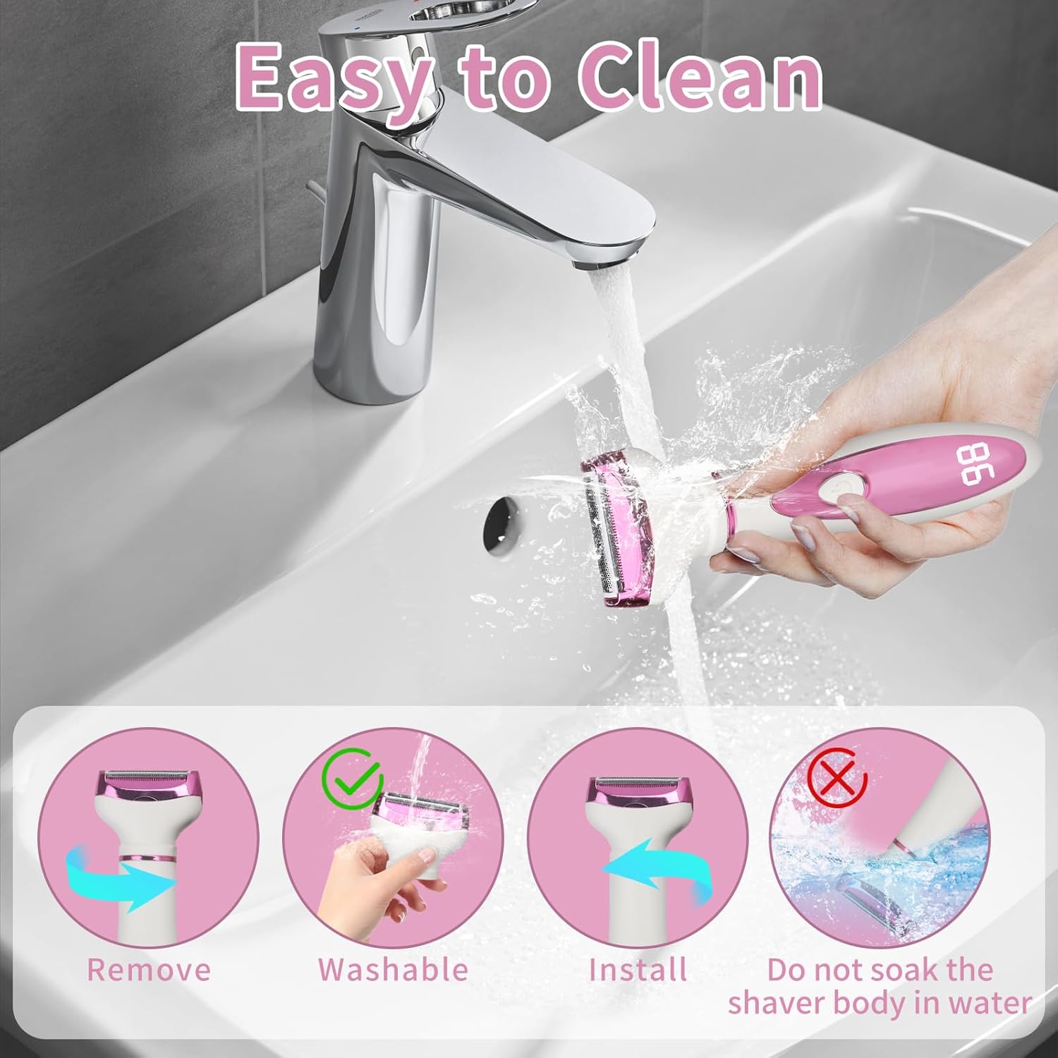Electric Razor Women Prefer I Wet-Dry Trimmer encalife