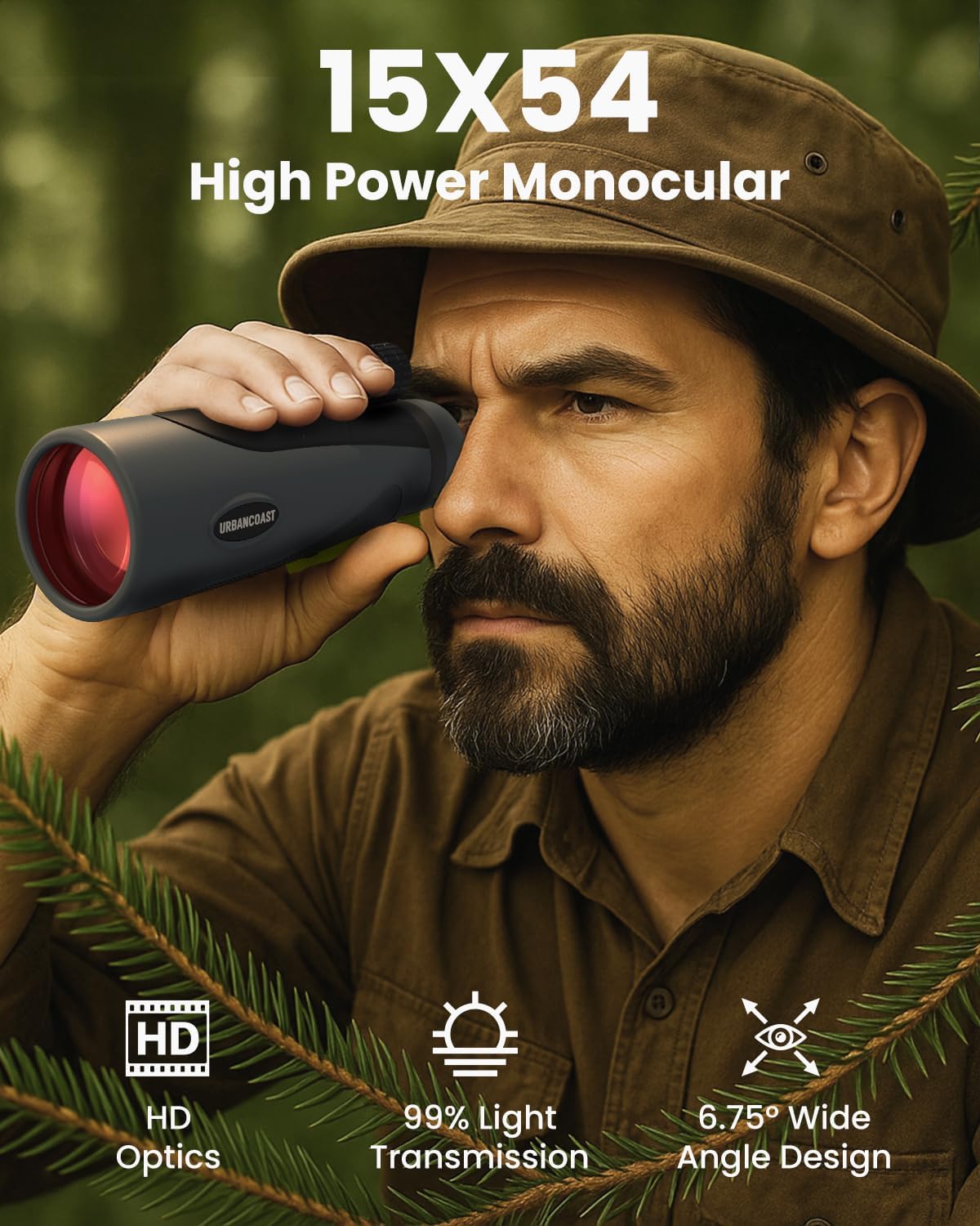 15x54 Waterproof Monocular I Bird Watching I Hiking encalife