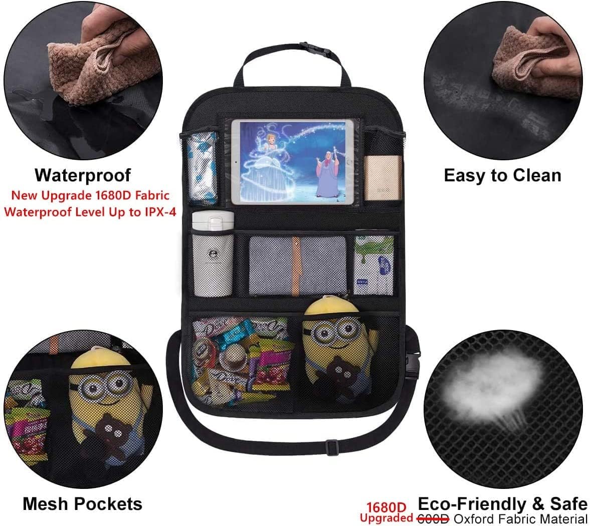 Heavy Duty Backseat Car Organizer with Tablet Holder encalife