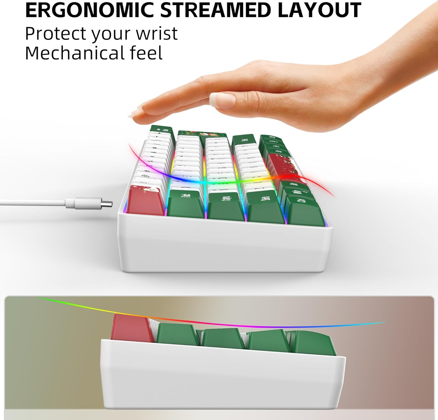 Compact Gaming Keyboard I 60% 61‑Key RGB Wired encalife