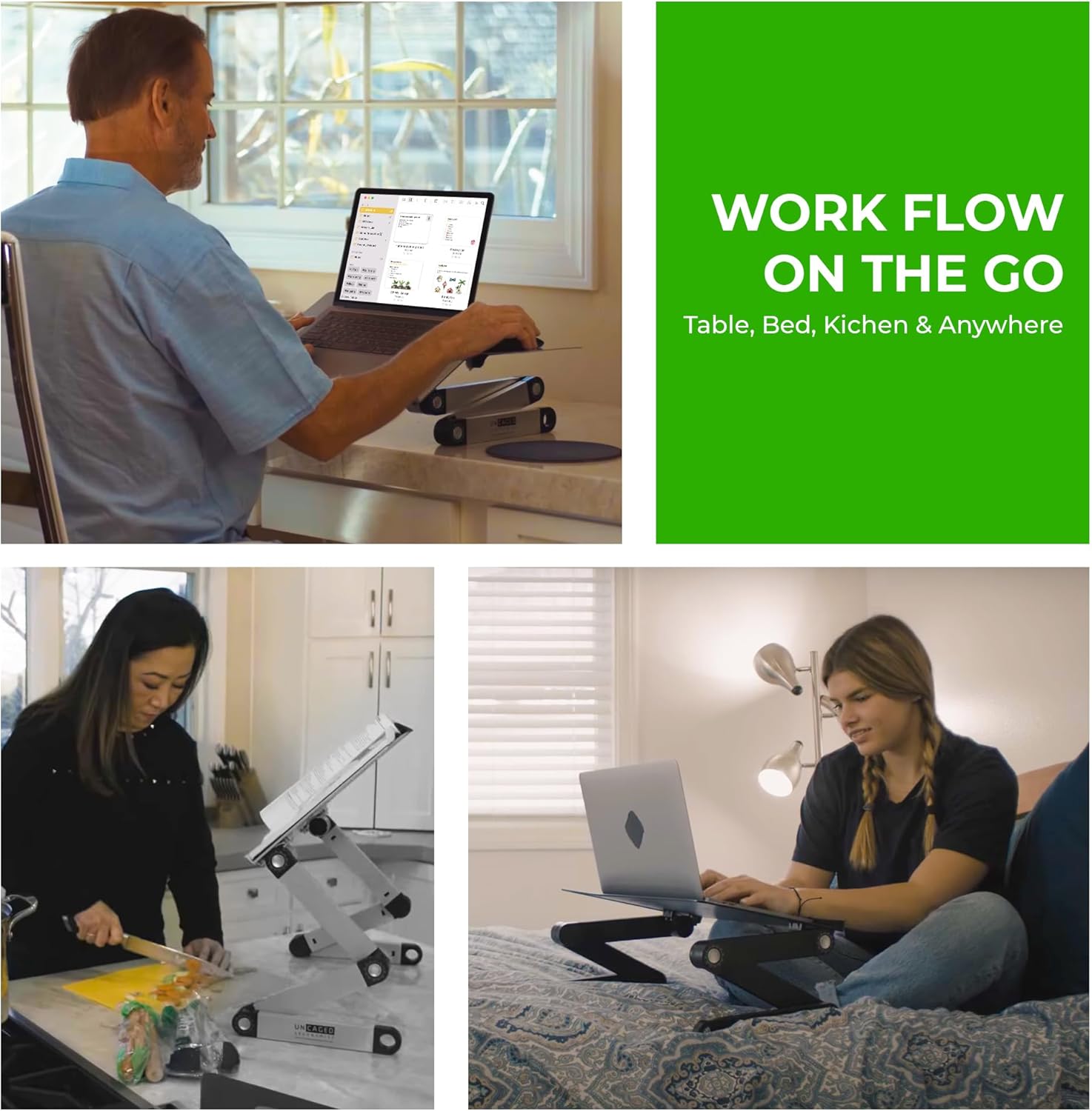 Adjustable Foldable Laptop Stand With Mouse Pad encalife