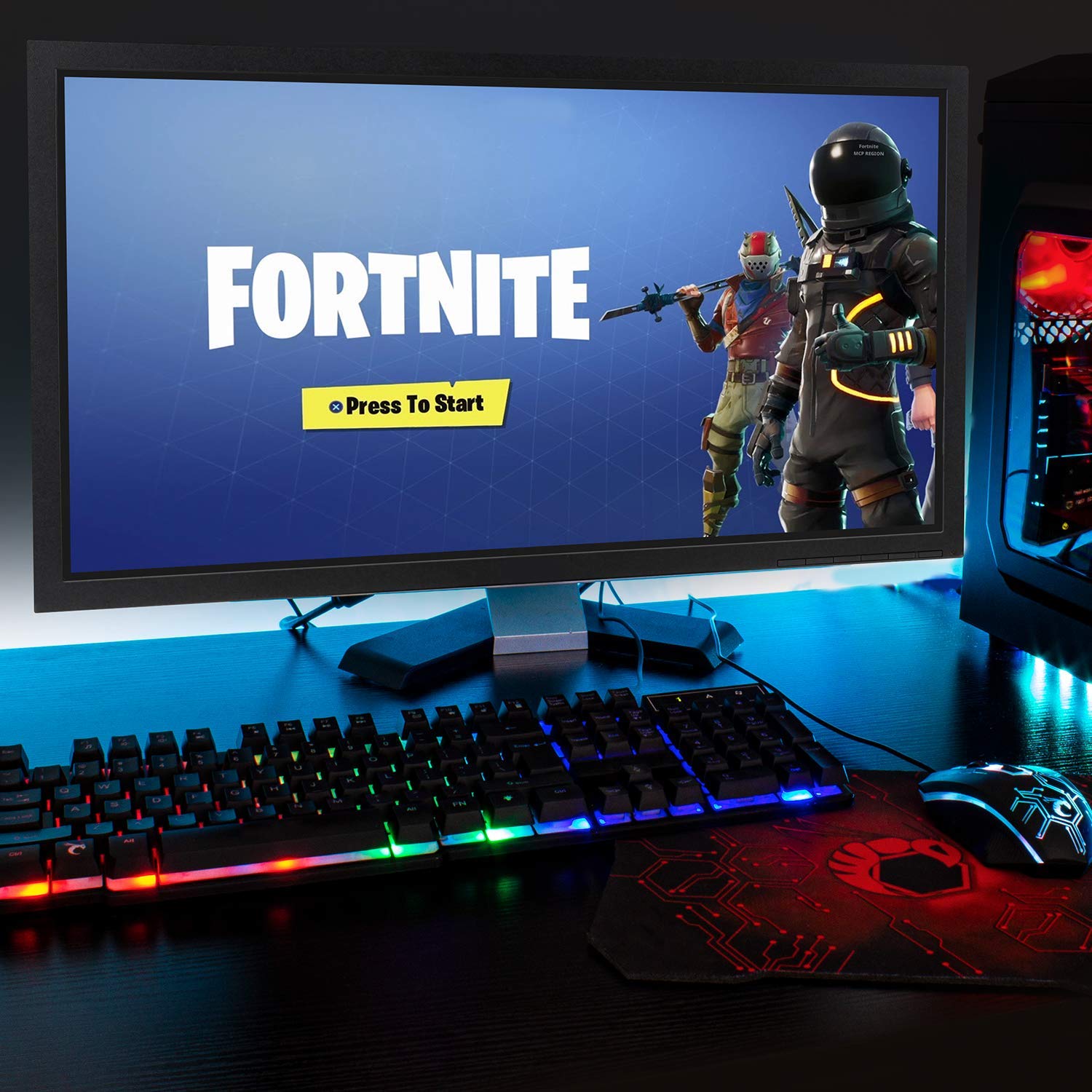 RGB Gaming Keyboard Mouse Headset Combo 4-in-1 Bundle encalife