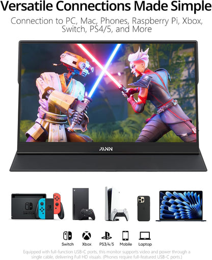 15.6-Inch FHD IPS Portable Monitor USB-C HDMI encalife