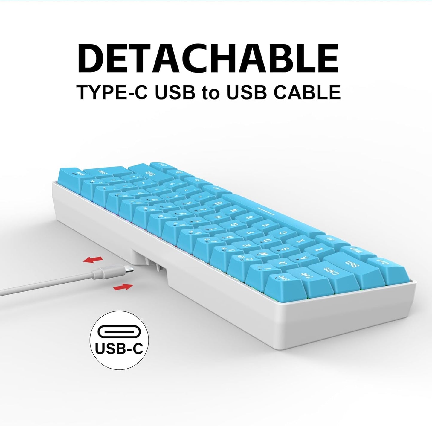 Gaming Keyboard 60% 61‑Key RGB Wired (USB‑C) encalife