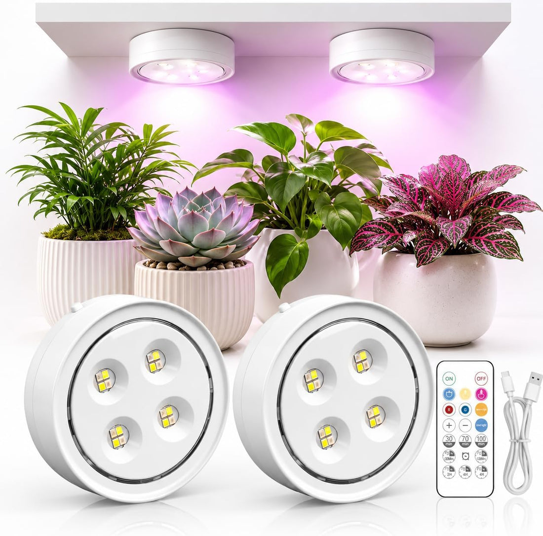 Rechargeable magnetic grow light for indoor plants