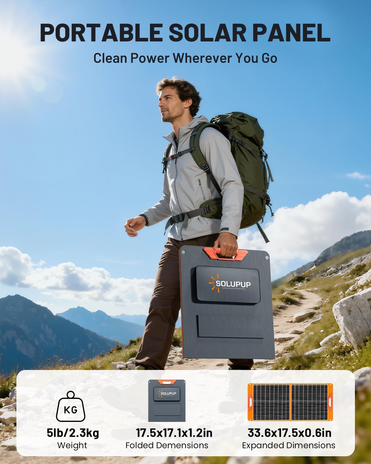 60W Foldable Solar Panel Charger I Camping & RV encalife