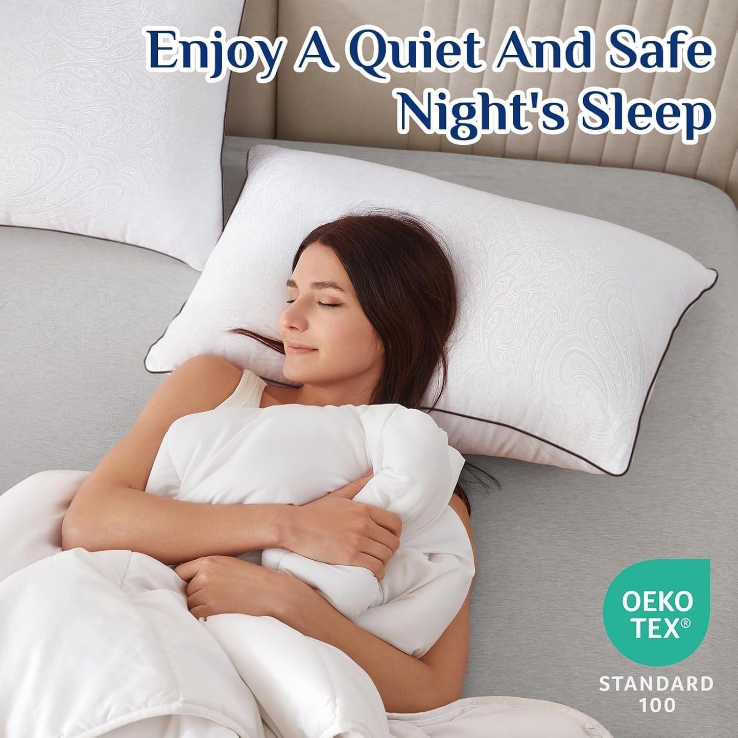 Bed Pillows Set of 4 | Soft Support Hotel Quality Sleeping Pillows encalife