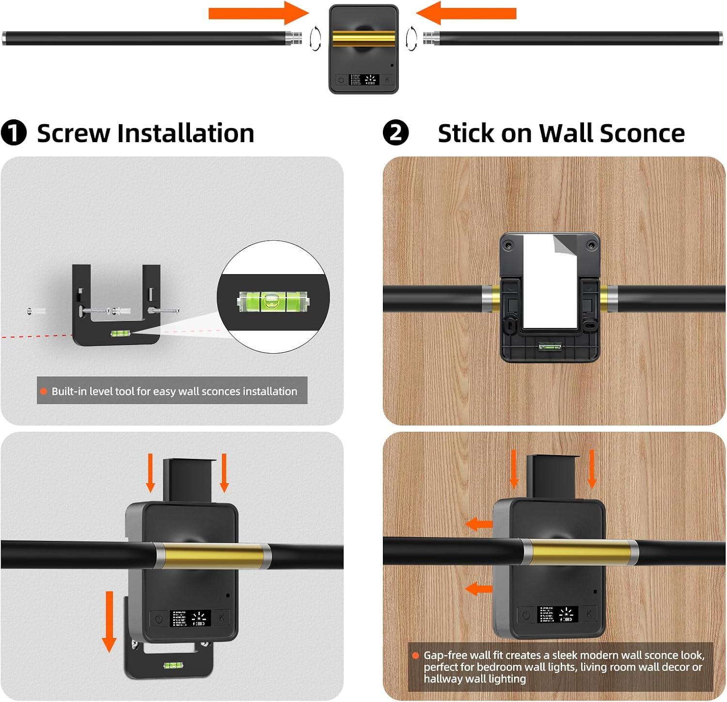 Cordless Rechargeable Wall Sconces With Remote Control encalife