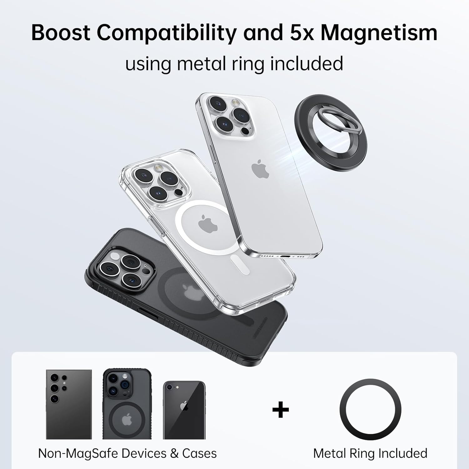 N55 Double Magnetic Phone Ring Grip Stand encalife