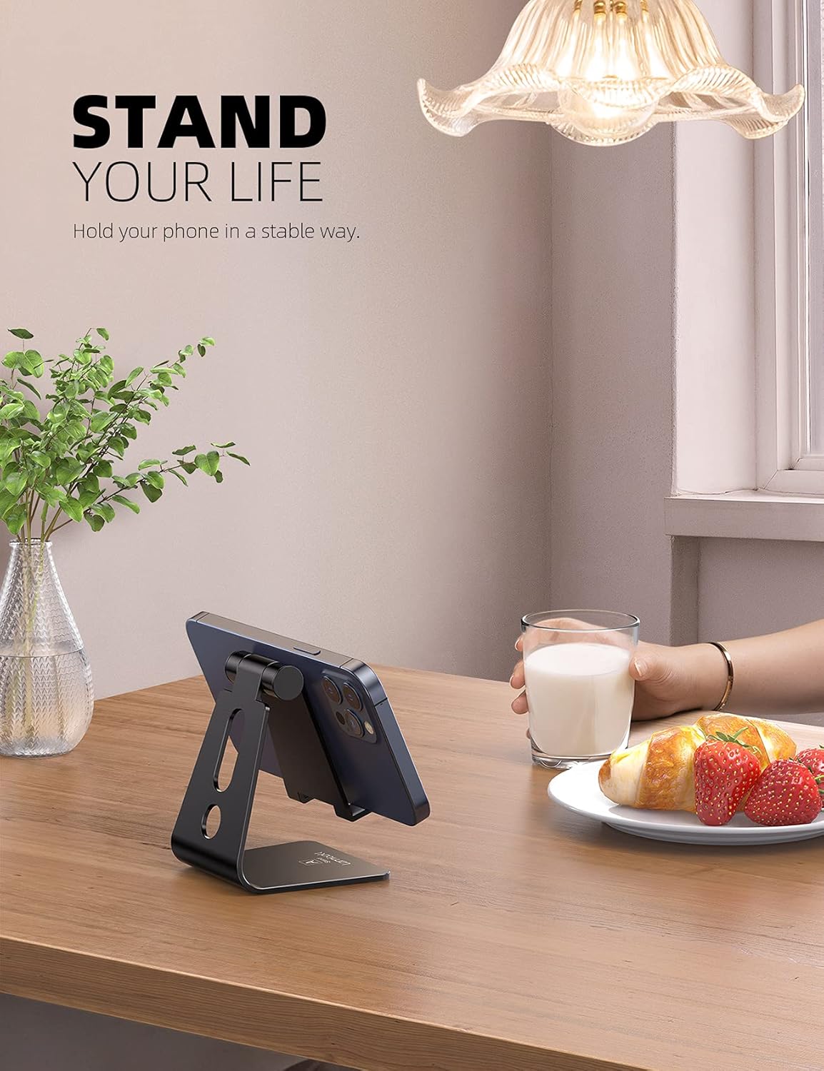 Adjustable Aluminum Mobile Stand For Desk Viewing Comfort encalife