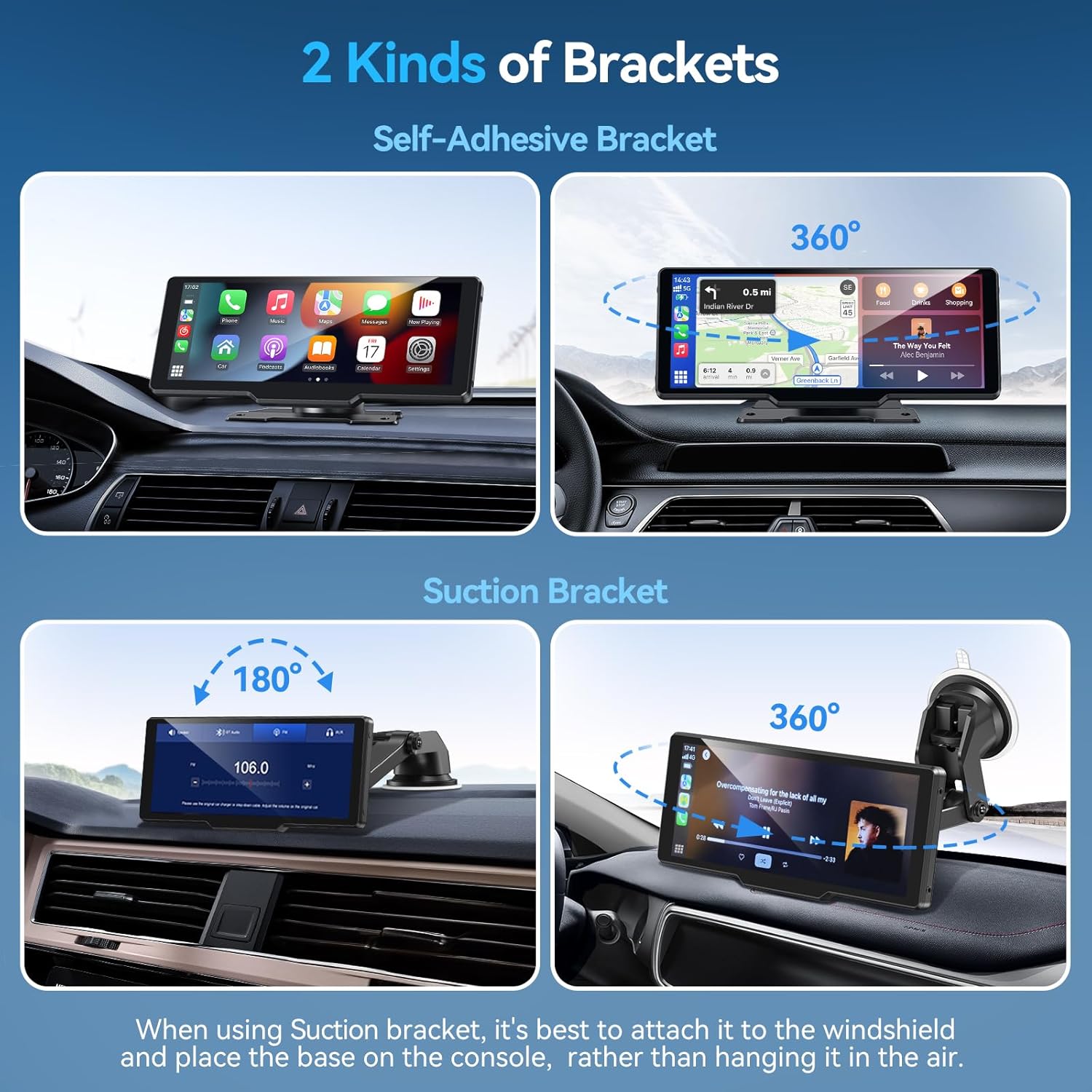 10.26 Inch Wireless Carplay Screen With Camera encalife