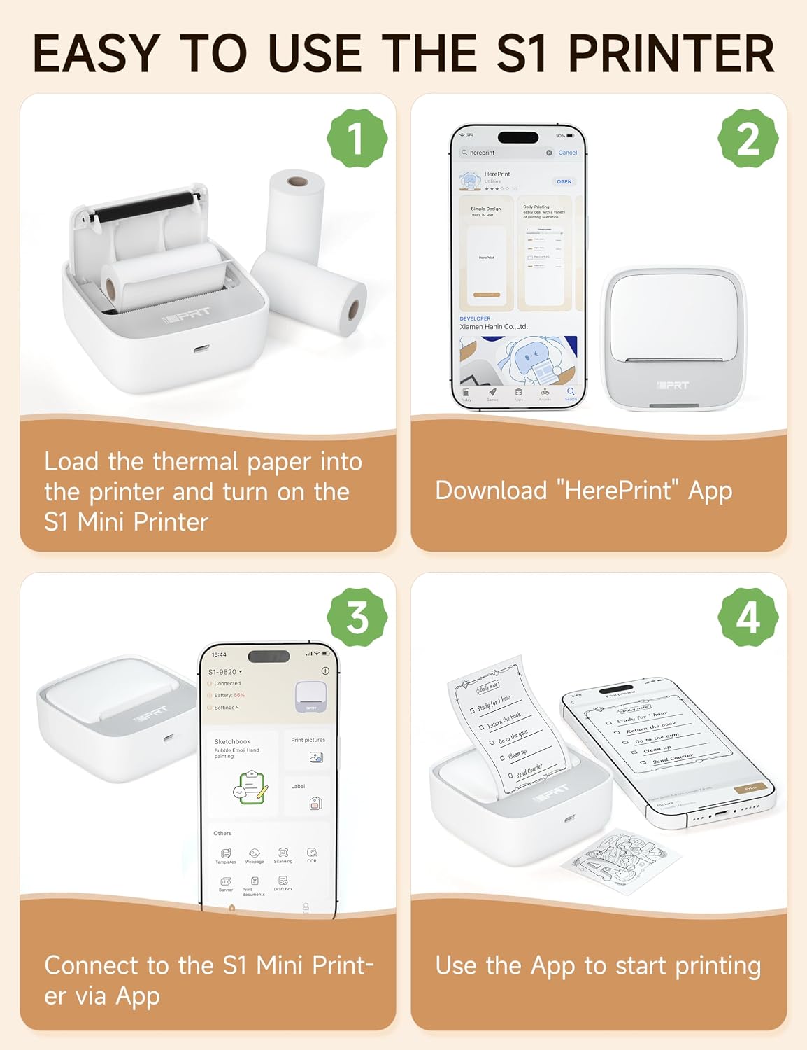 Pocket Bluetooth Sticker Printer for Instant Organization encalife