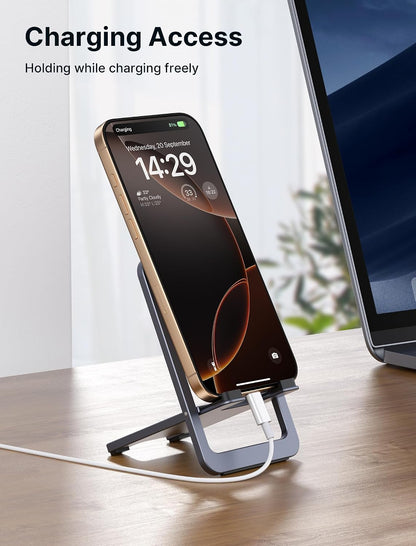Ultra-Slim Fold-Flat Aluminum Phone Stand for Travel encalife