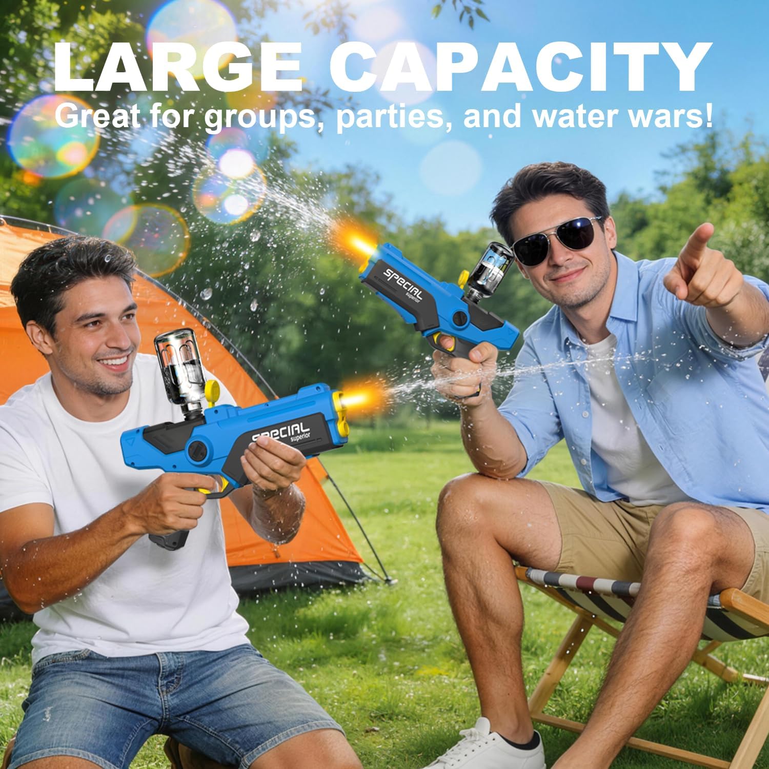 Electric Water Gun | LED Auto-Refill Long Range Blaster Toy encalife