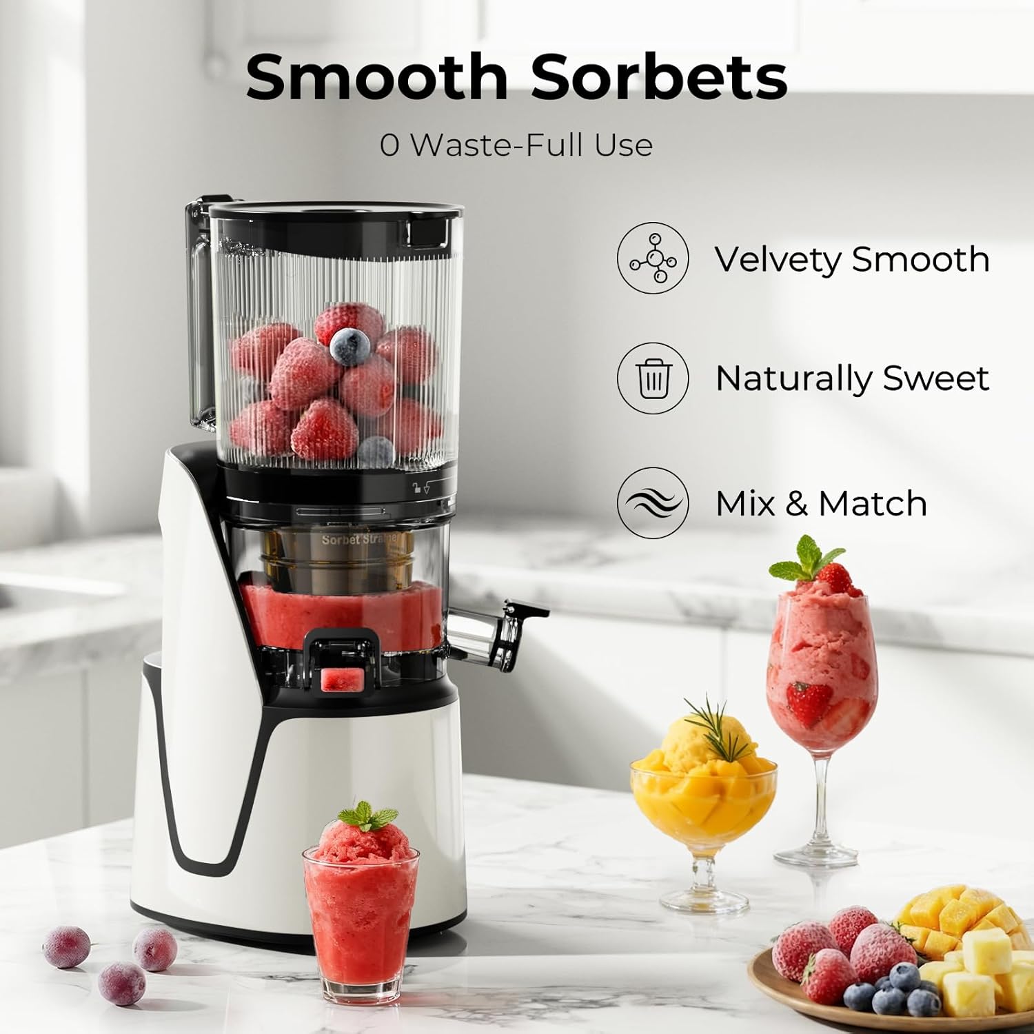 Electric Cold Press Juicer | 3-in-1 Wide Chute Juice Machine encalife
