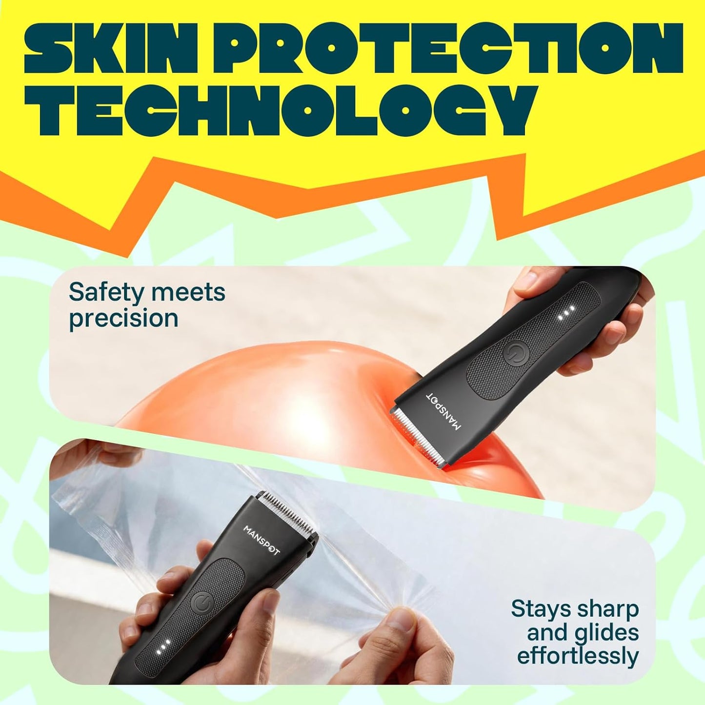 MANSPOT Waterproof Beard Trimmer Body Grooming Kit encalife