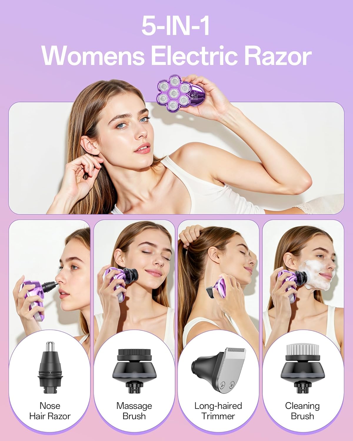 Electric Razor Women Love: 5-in-1 Body Shaver encalife