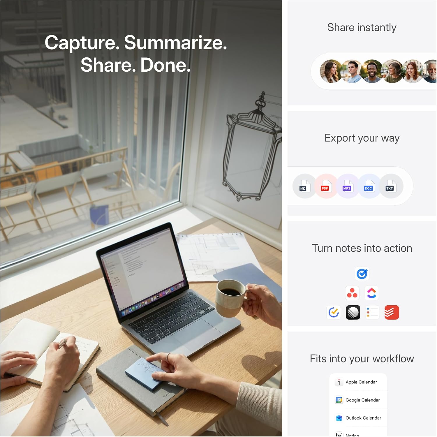 Portable AI Meeting Recorder with Smart Transcription encalife
