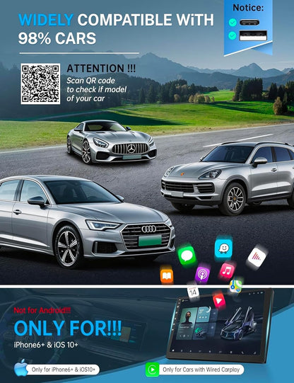 Wireless CarPlay &amp; Auto Adapter | Plug &amp; Play CarPlay Dongle encalife