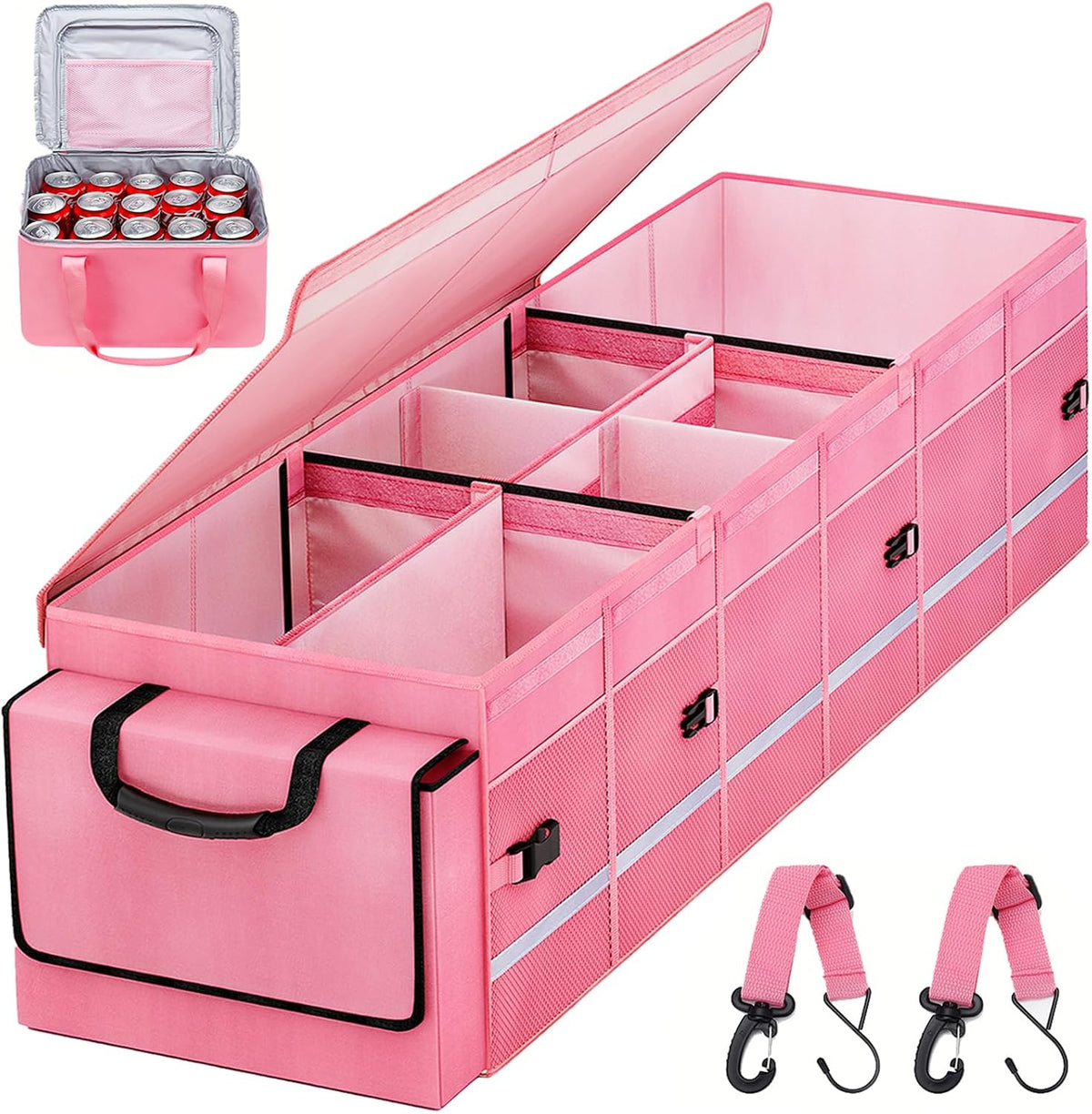 Collapsible Car Trunk Organizer with Removable Cooler encalife
