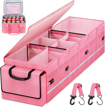 Collapsible Car Trunk Organizer with Removable Cooler encalife