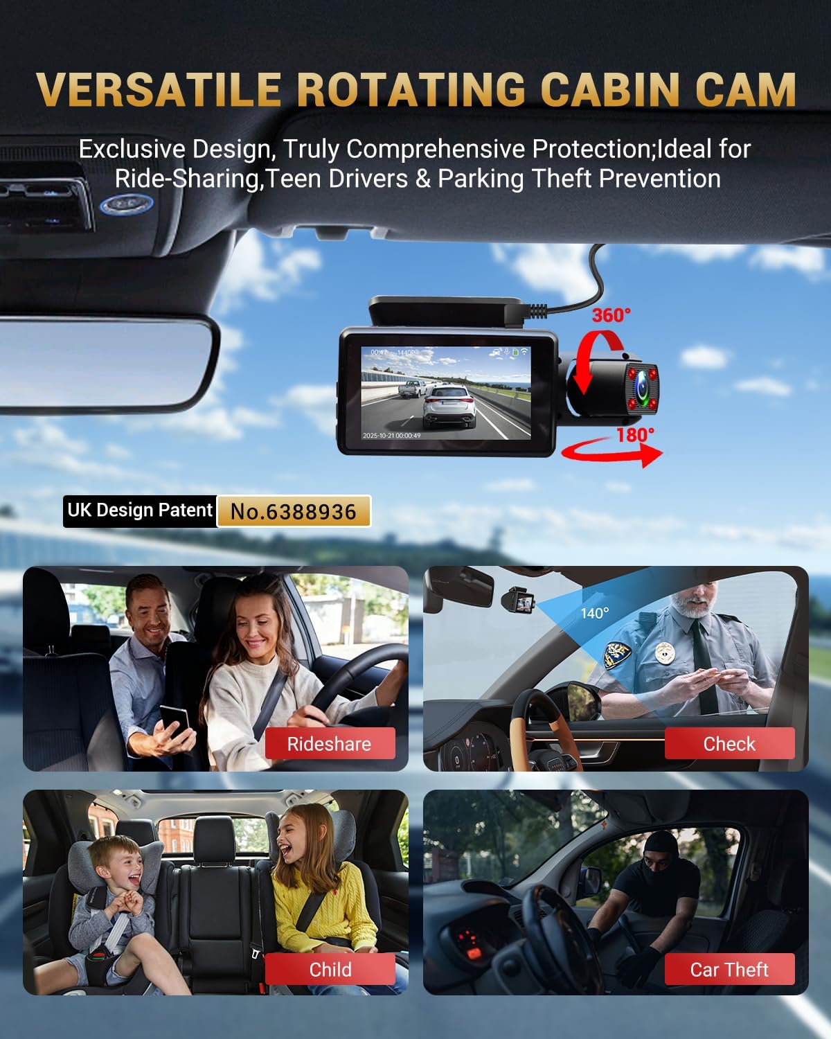 Dual Dash Cam with WiFi GPS encalife