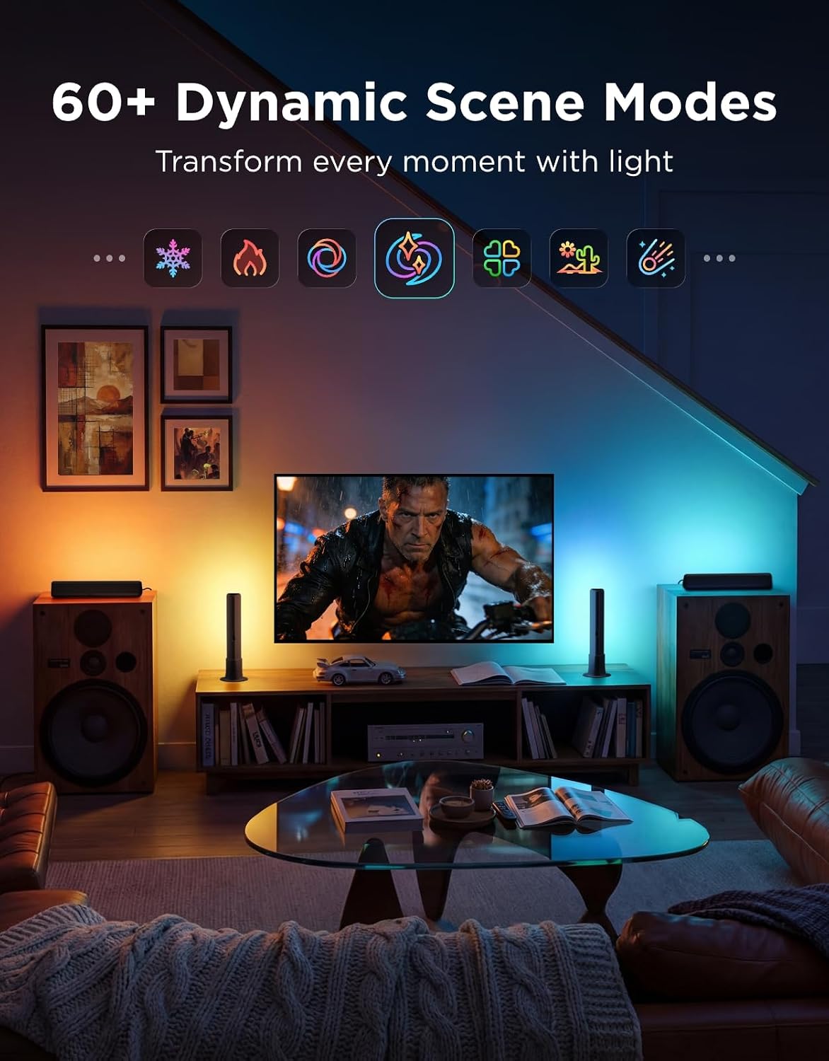 Immersive RGBICWW Smart Light Bar With Music Sync encalife