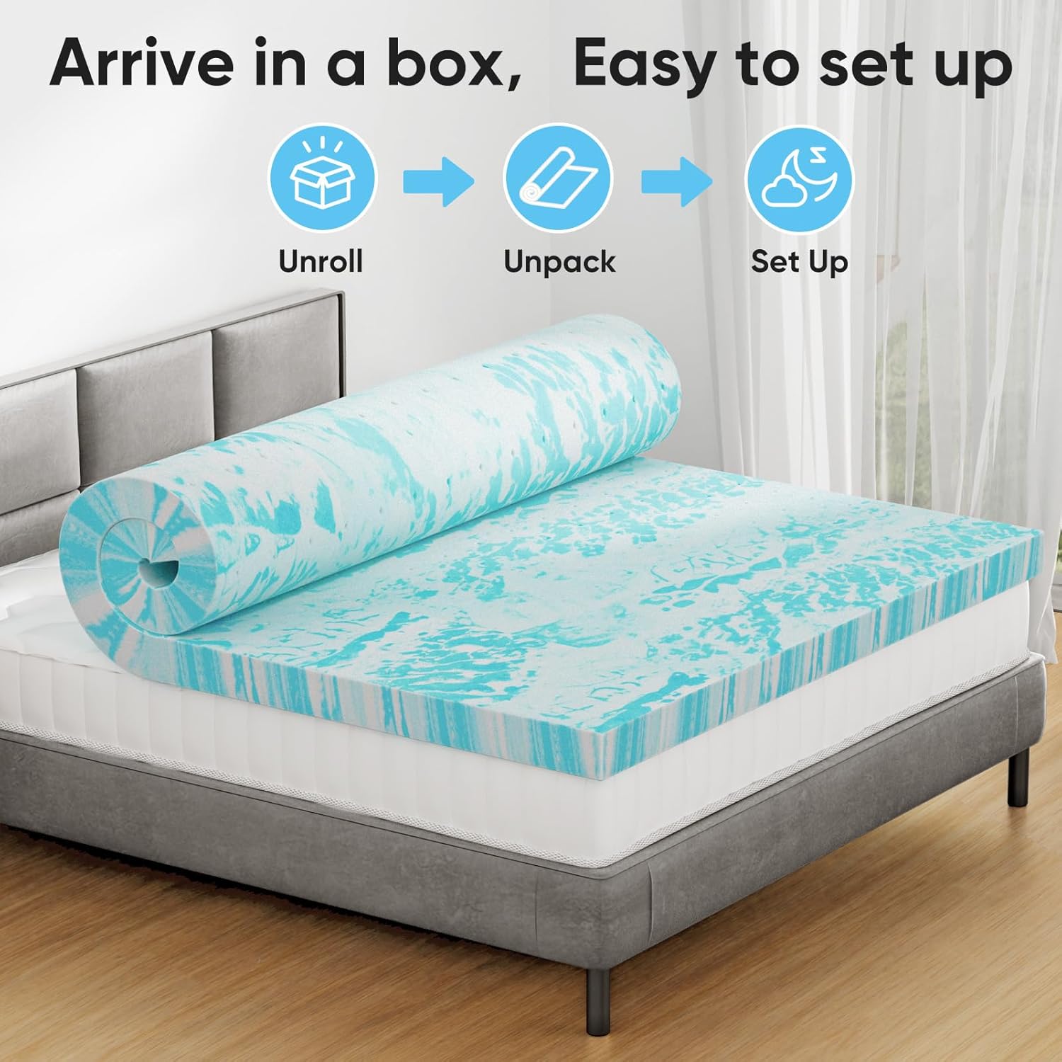 4 Inch Cooling Mattress Topper Queen encalife