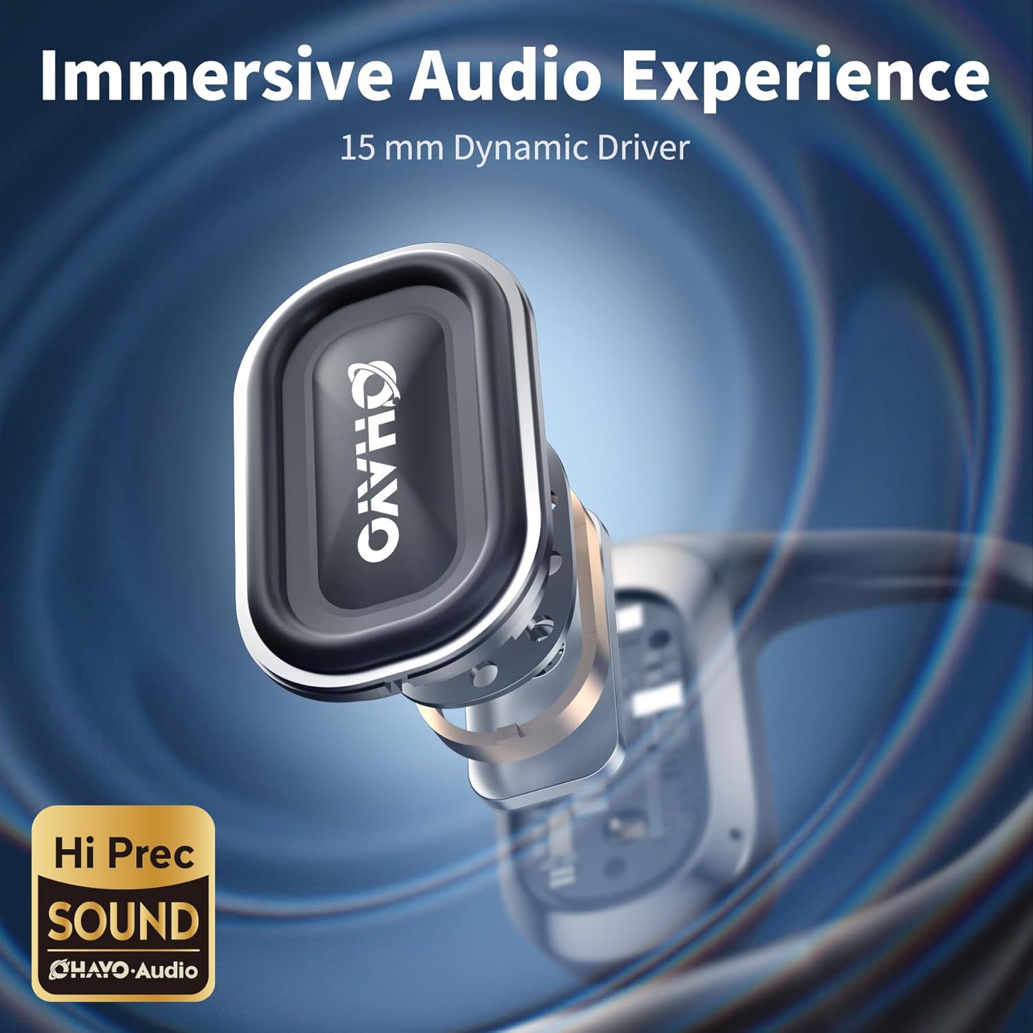 Open Ear Bluetooth Headphones with Display encalife