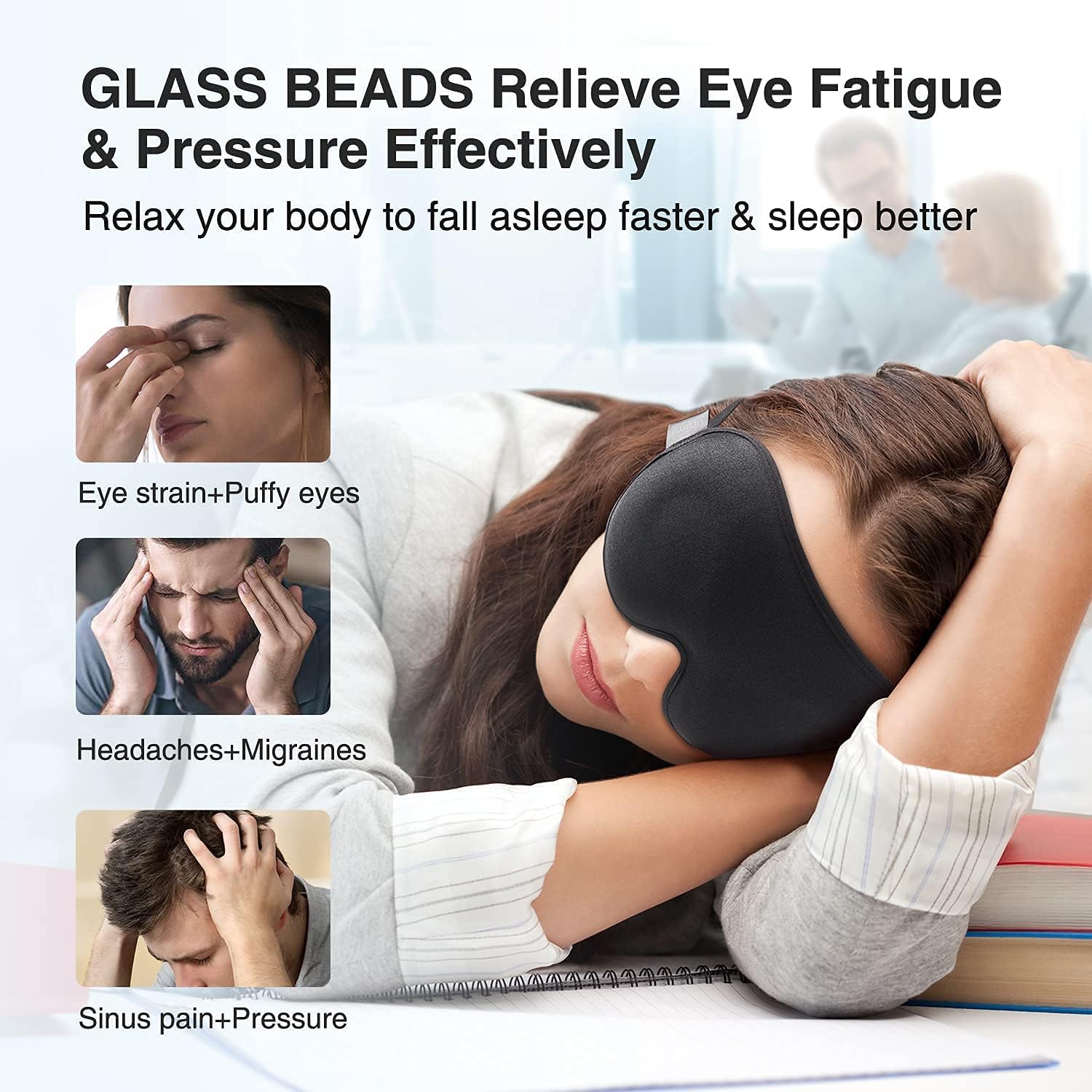 Weighted Sleep Mask for Deeper Restful Sleep encalife
