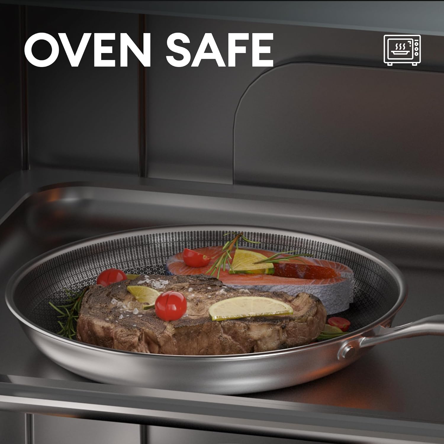 Non-Stick 8-Inch Hybrid Stainless Steel Pan encalife