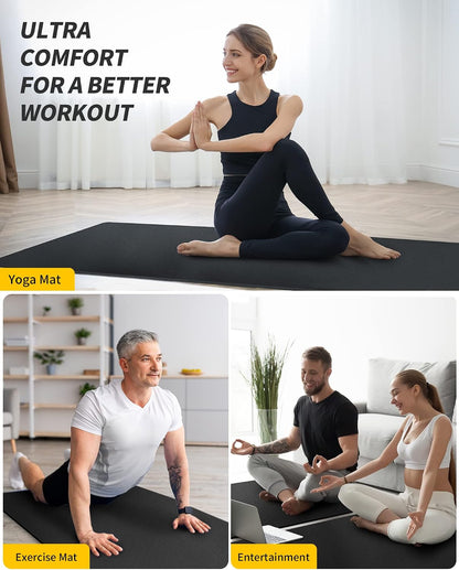 Extra Long Wide Yoga Mat 6mm encalife