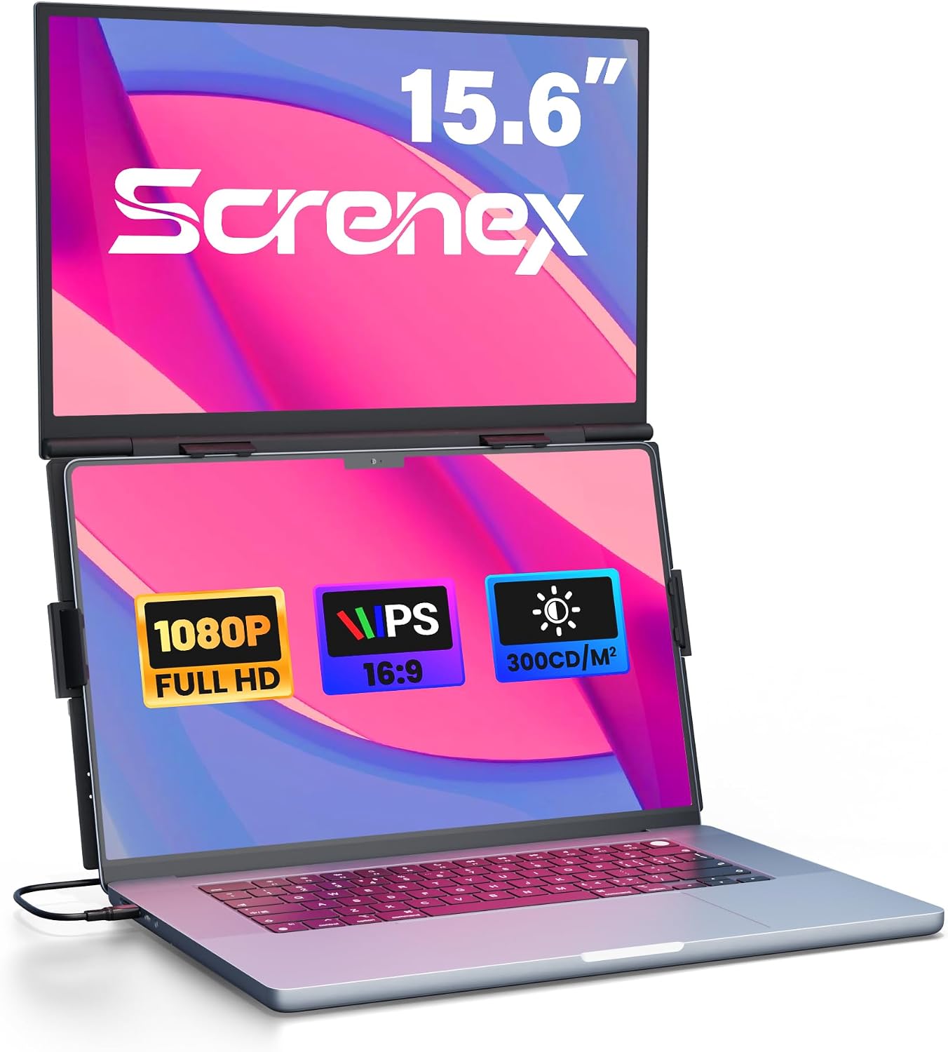 15.6-Inch Triple Laptop Screen Extender Portable Monitor encalife
