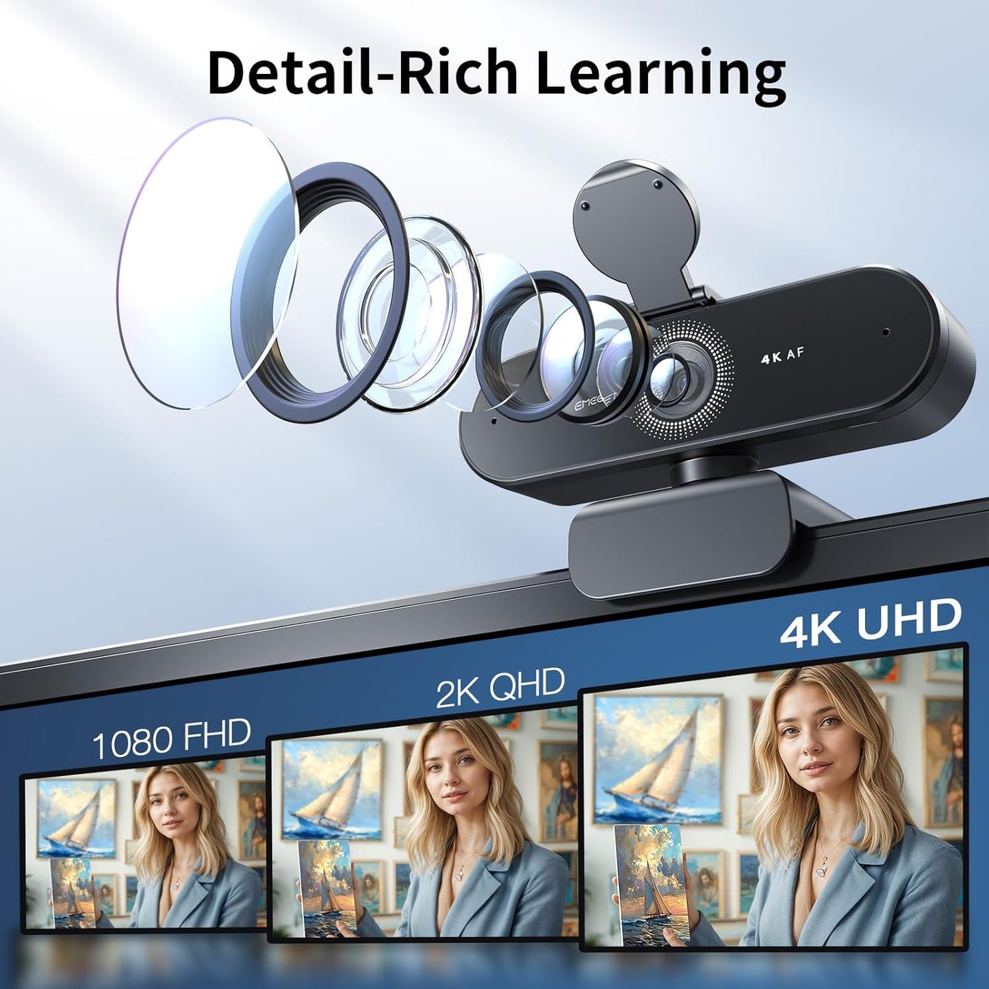 Ultra 4K Autofocus Webcam for Professional Meetings encalife