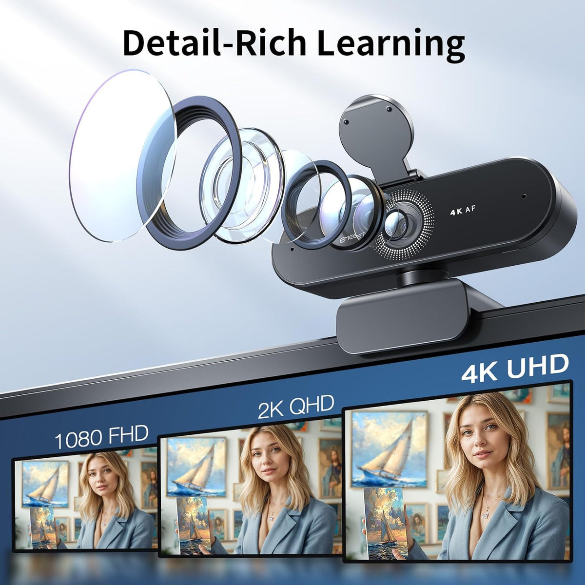 Ultra 4K Autofocus Webcam for Professional Meetings encalife