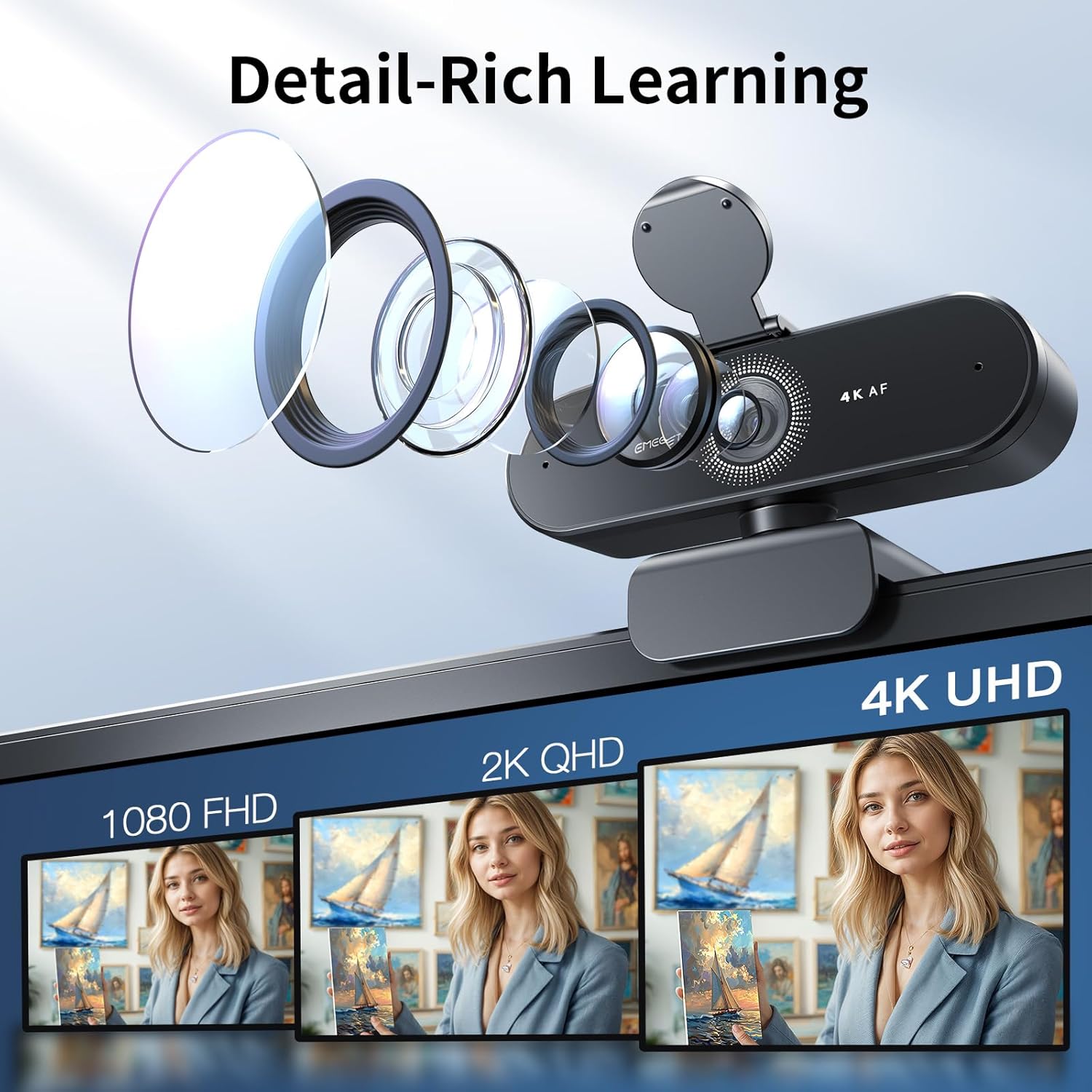 Ultra 4K Autofocus Webcam for Professional Meetings encalife