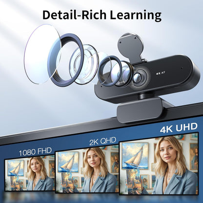 Ultra 4K Autofocus Webcam for Professional Meetings encalife