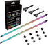 RGB Lighting ARGB PC case neon LED strips with silicone housings, magnetic mounting brackets, and extension cables