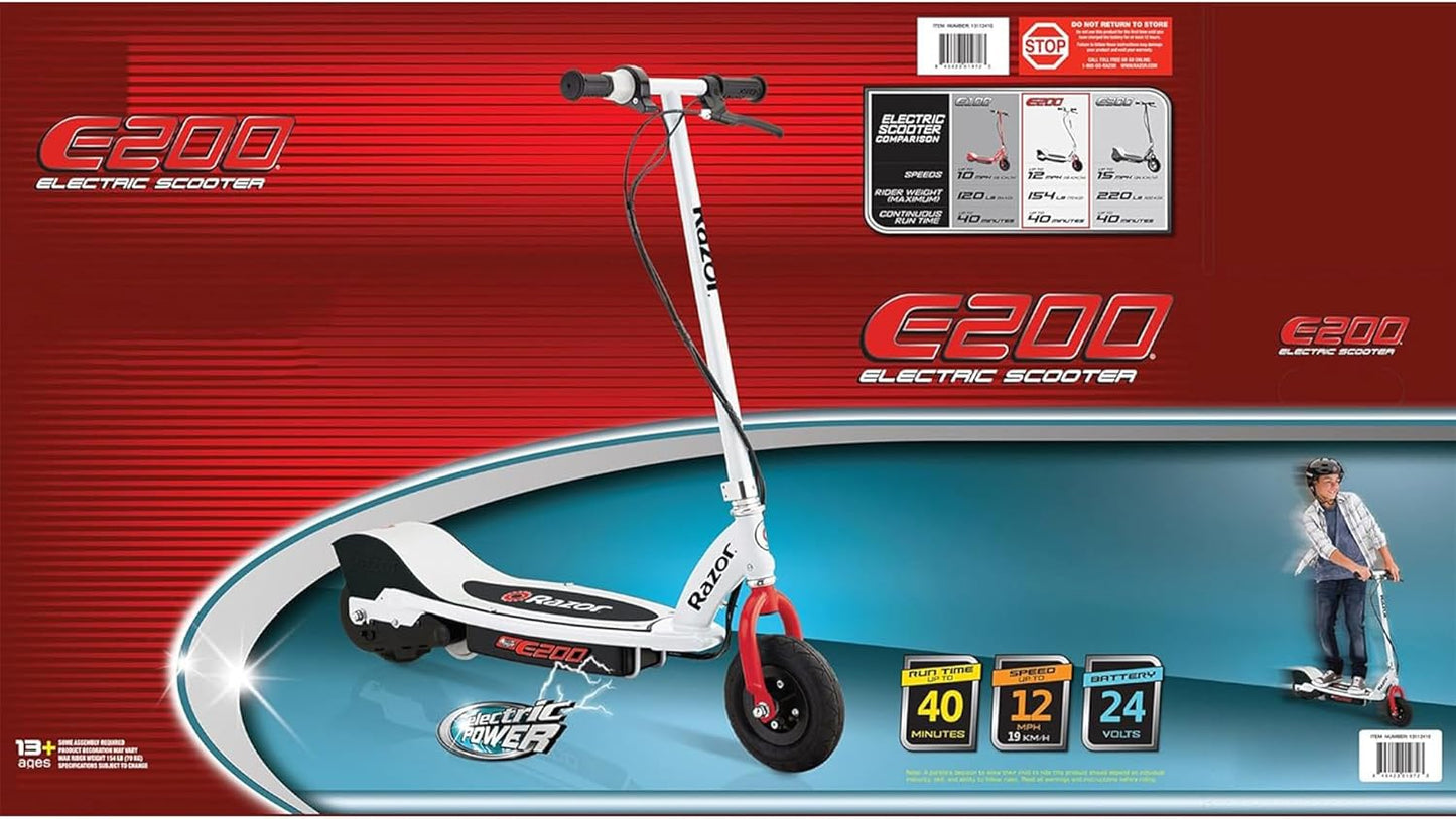 Razor E200 Electric Scooter for Teens I 12 MPH 40-Min Ride encalife