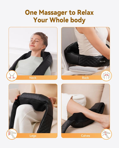 Neck &amp; Back Massager I 4D Shiatsu with Heat encalife