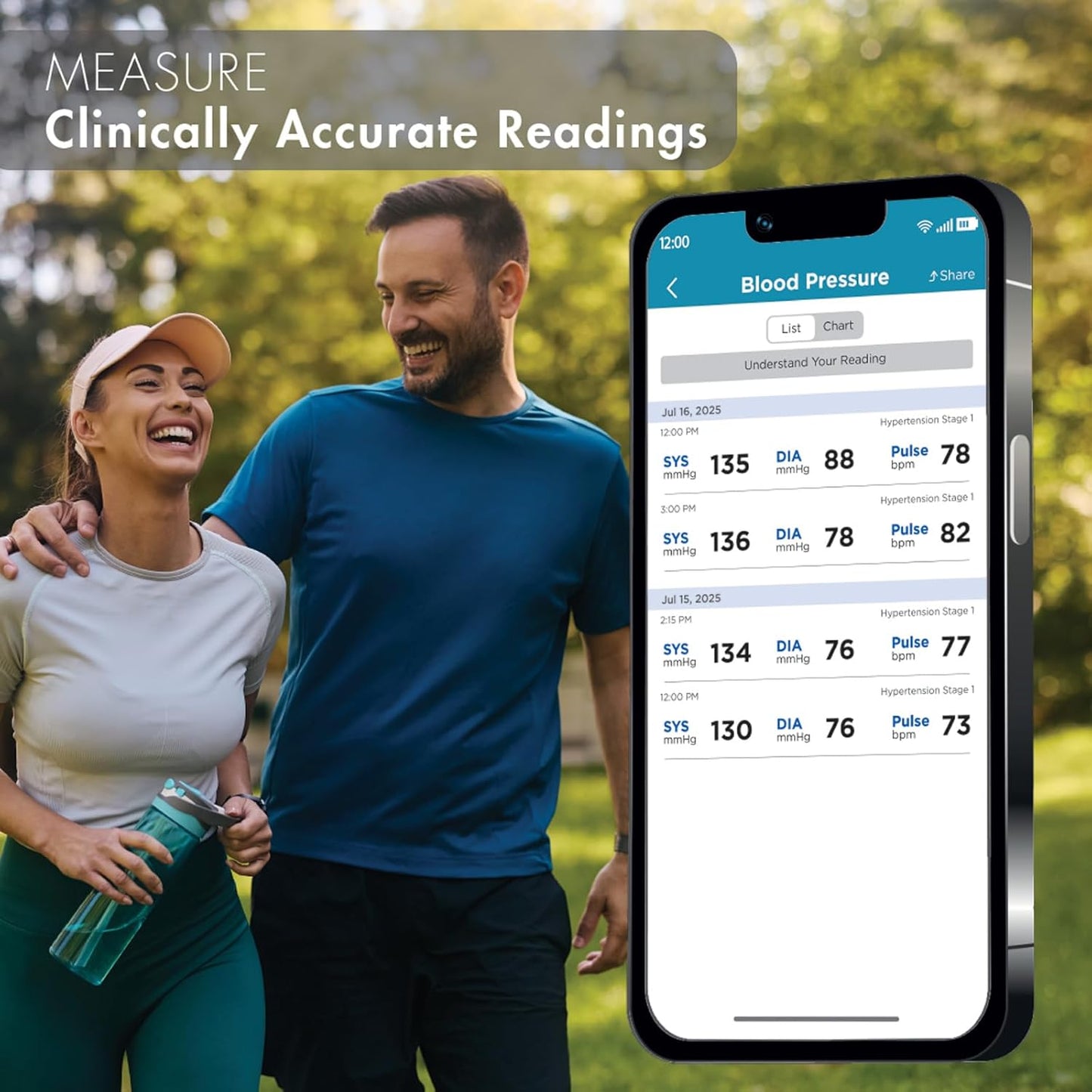 Bluetooth Blood Pressure Monitor Upper Arm Cuff encalife
