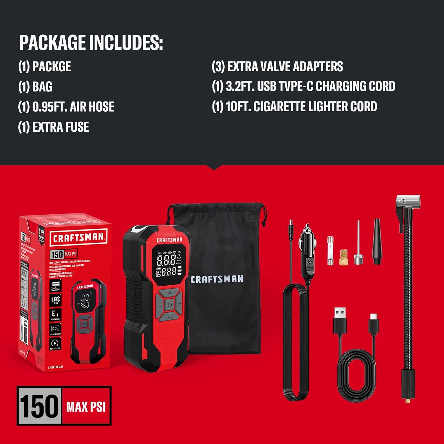 Hybrid Tire Inflator For Fast Roadside Power encalife