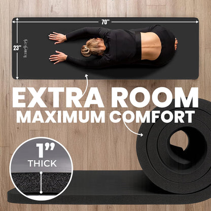 1 Inch Thick Non-Slip Yoga Mat encalife