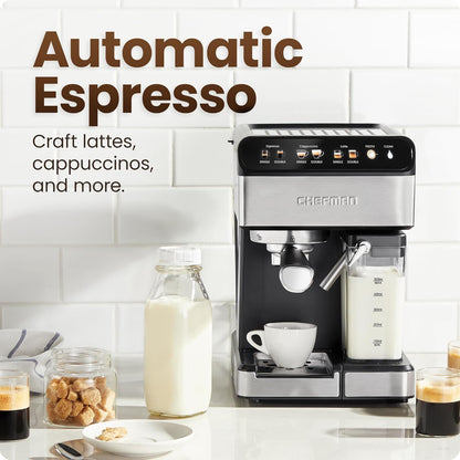 15‑Bar Espresso Machine with Built‑In Milk Frother