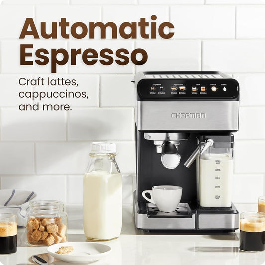15‑Bar Espresso Machine with Built‑In Milk Frother