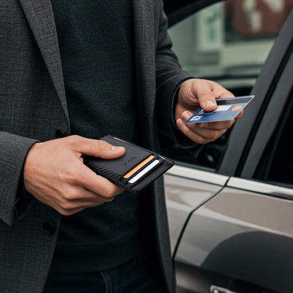 Slim RFID Carbon Fiber Wallet for Men encalife
