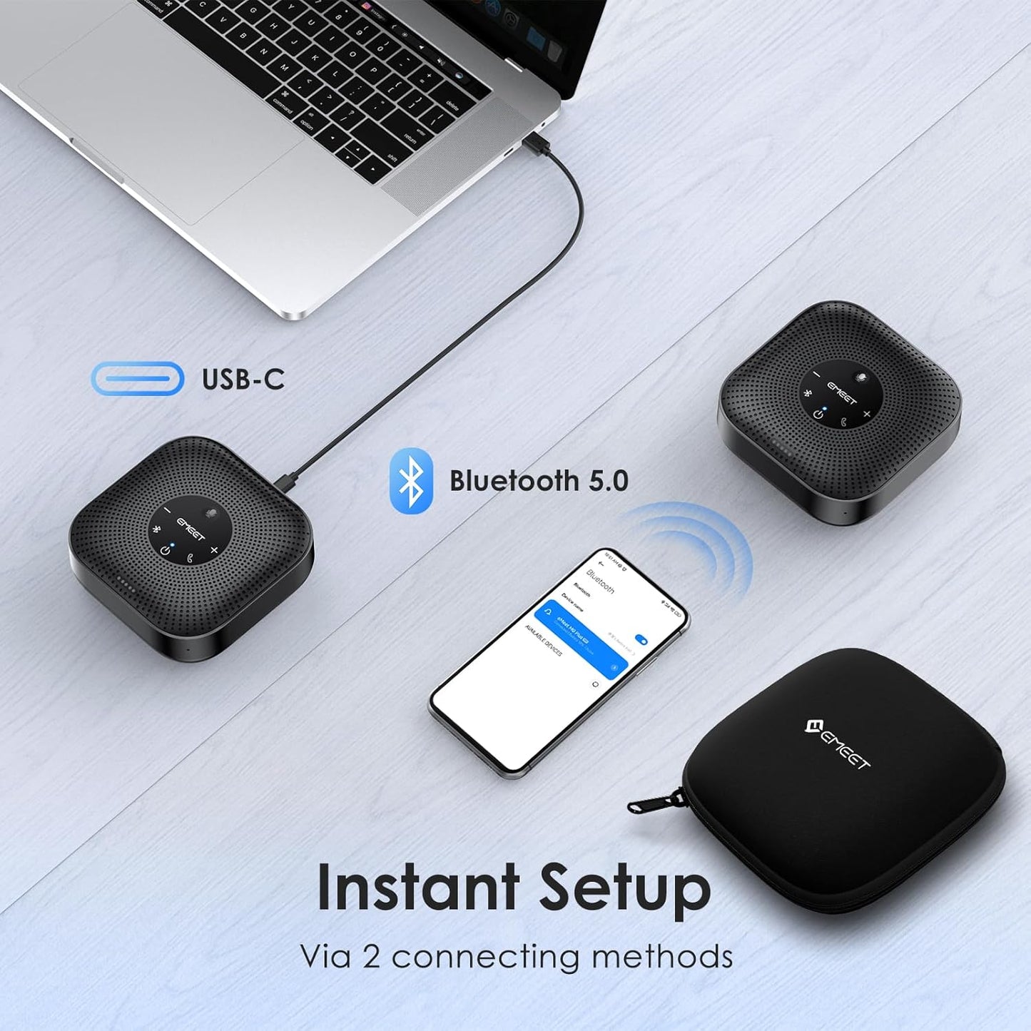 Portable Conference Speakerphone for Clearer Hybrid Meetings encalife