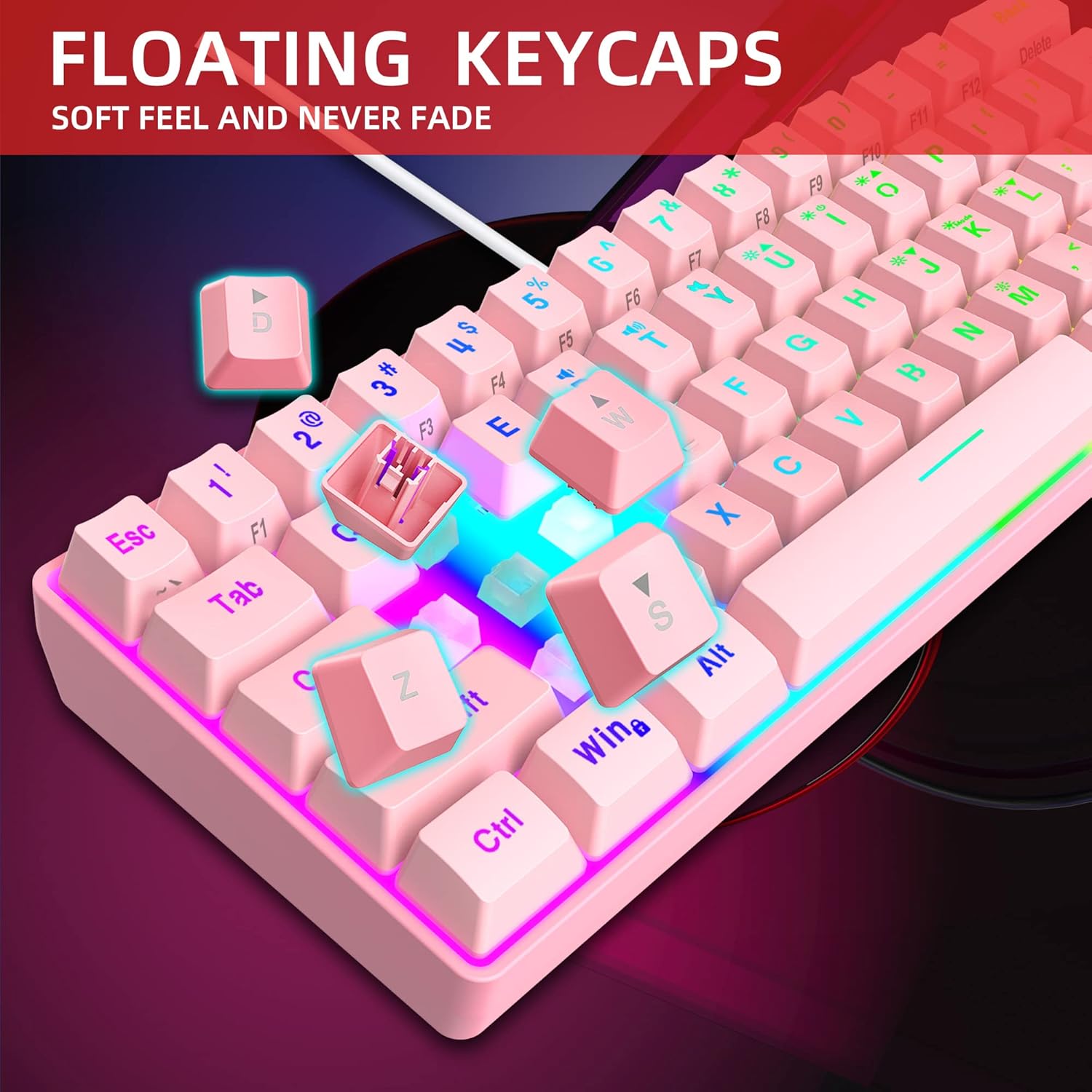 Gaming Keyboard I 60% RGB Wired encalife
